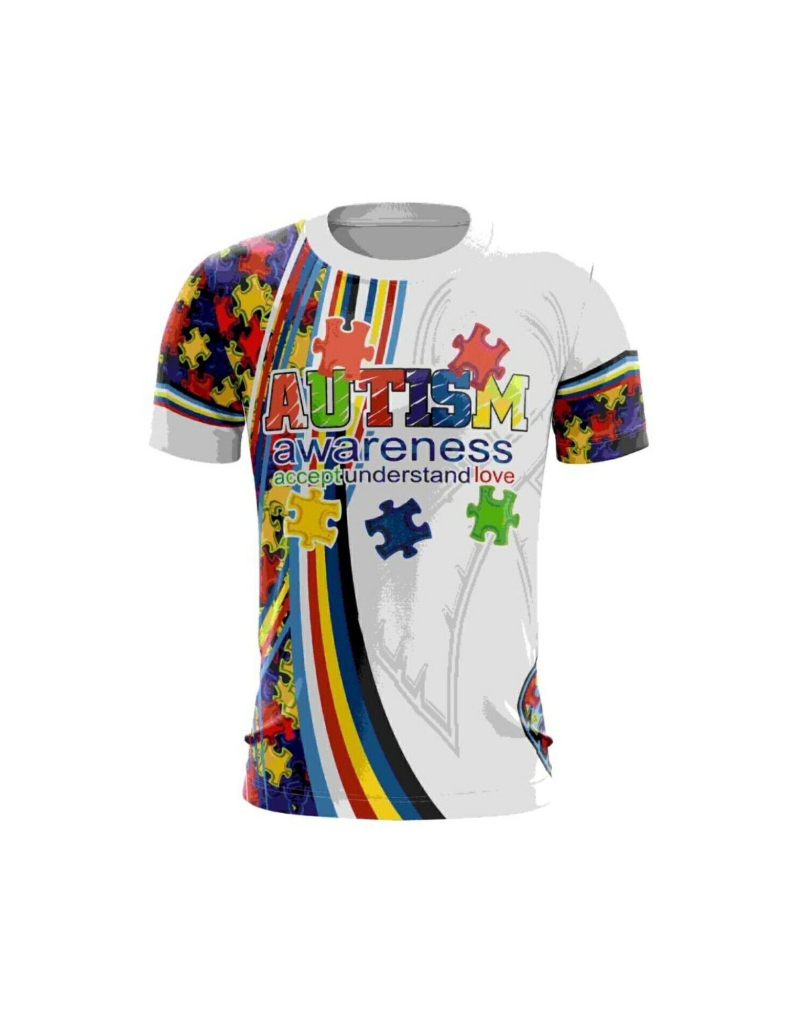 Evo9x LOVE IS A PUZZLE Autism Awareness Full Sublimated SHIRT Black Evo9x LOVE IS A PUZZLE Autism Awareness Full Sublimated SHIRT Black